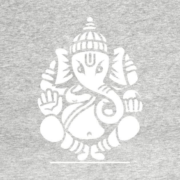 Ganesh Ganesa Ganapati Elephant 4 (white) by Mystic-Land